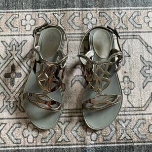 Stuart Weitzman Gelfisher Graphite Sandals Size 8